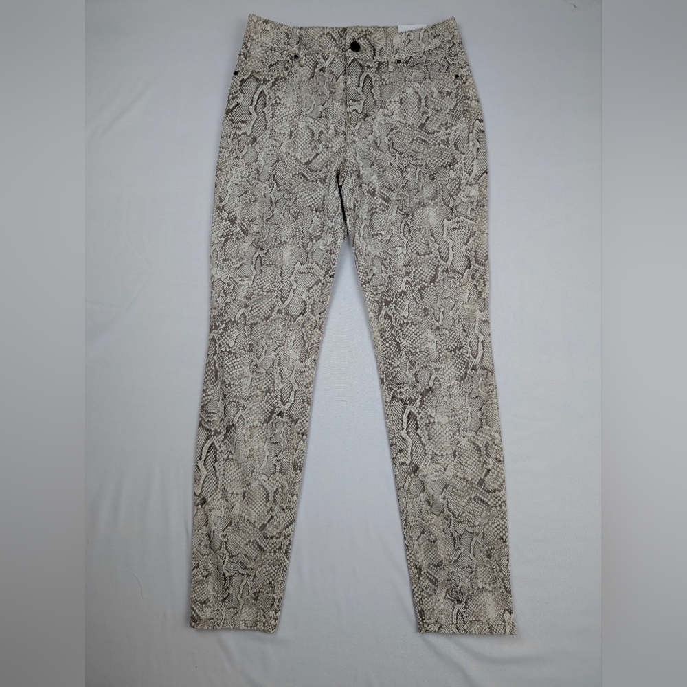 White House Black Market Size 2 Sculpt High Rise Snake Skinny Ankle Jeans NWT